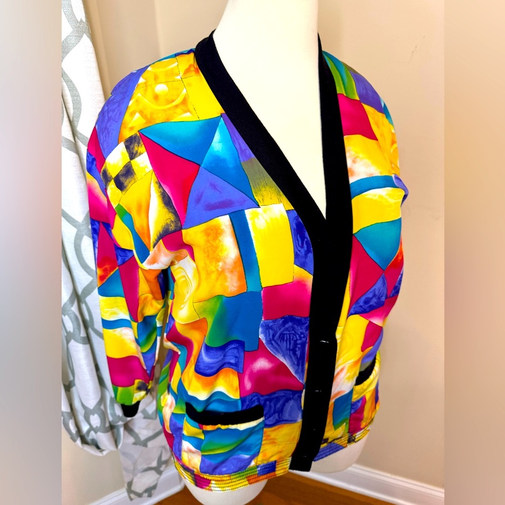 Vintage Peter Popovitch Abstract Print Cardigan